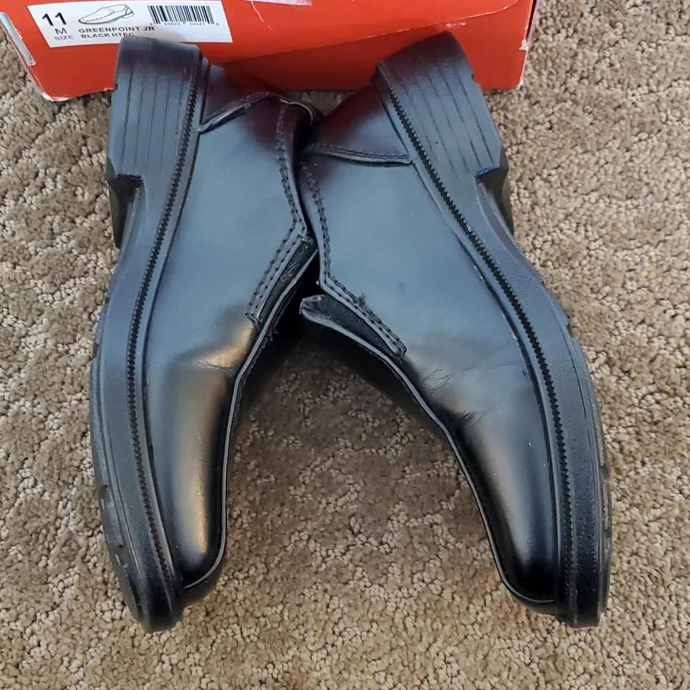 Little Boys Deer Stags Black Greenpoint Slip On Dress Shoes Size 11 EUC box